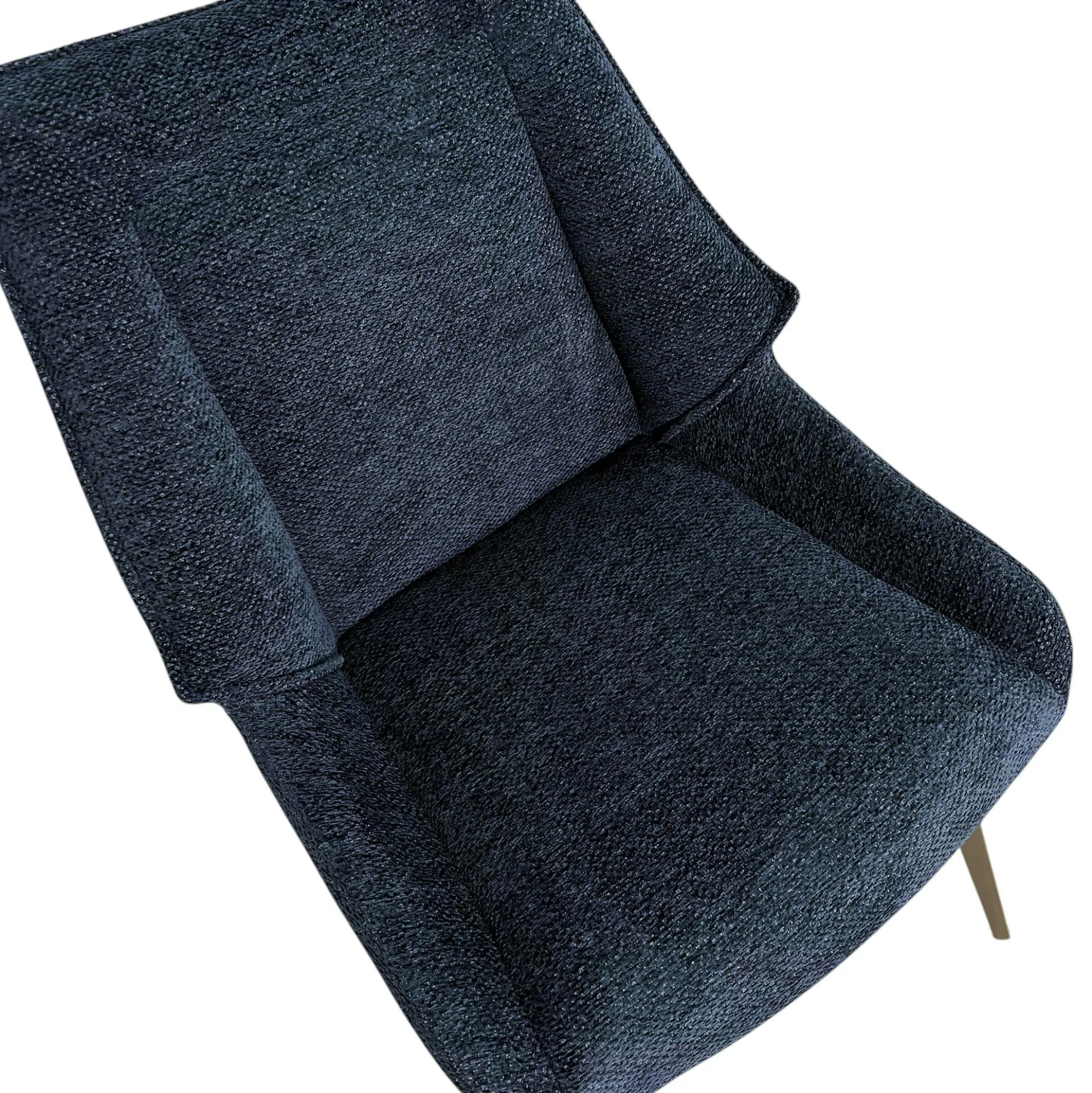 Chaise design tissu microfibre bleu (lot de 2) IENA