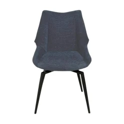 Chaise design tissu microfibre bleu (lot de 2) IENA