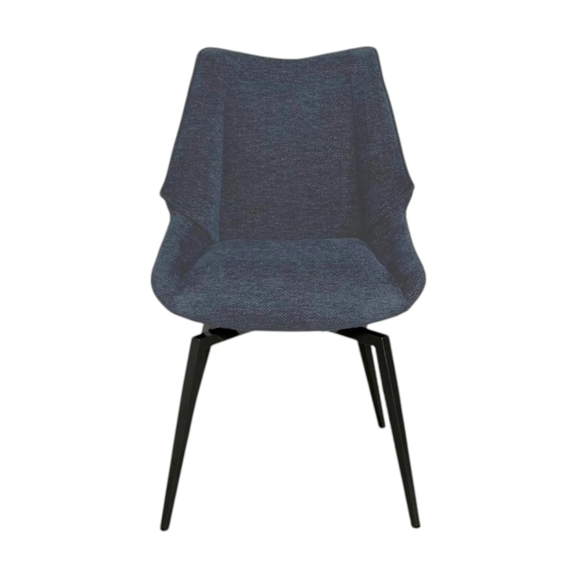 Chaise design tissu microfibre bleu (lot de 2) IENA
