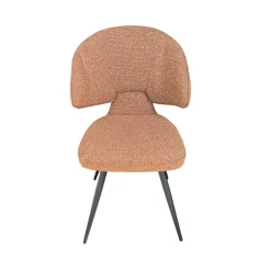 Chaise design tissu rouille dossier arrondi (x2) LOMBARDIE