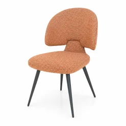 Chaise design tissu rouille dossier arrondi (x2) LOMBARDIE