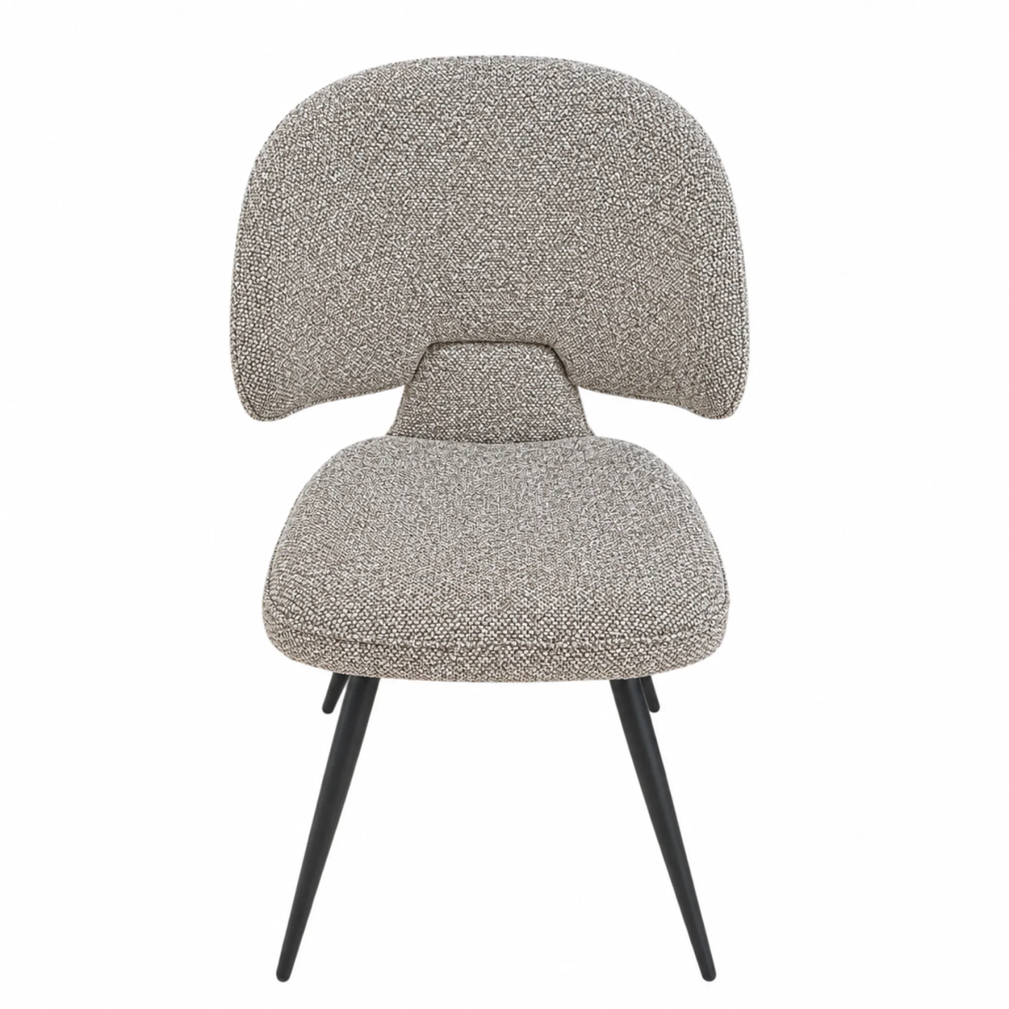 Chaise design tissu taupe dossier arrondi (x2) LOMBARDIE