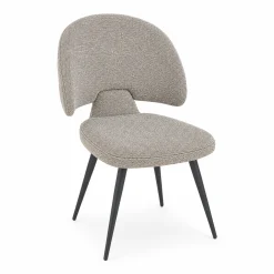 Chaise design tissu taupe dossier arrondi (x2) LOMBARDIE