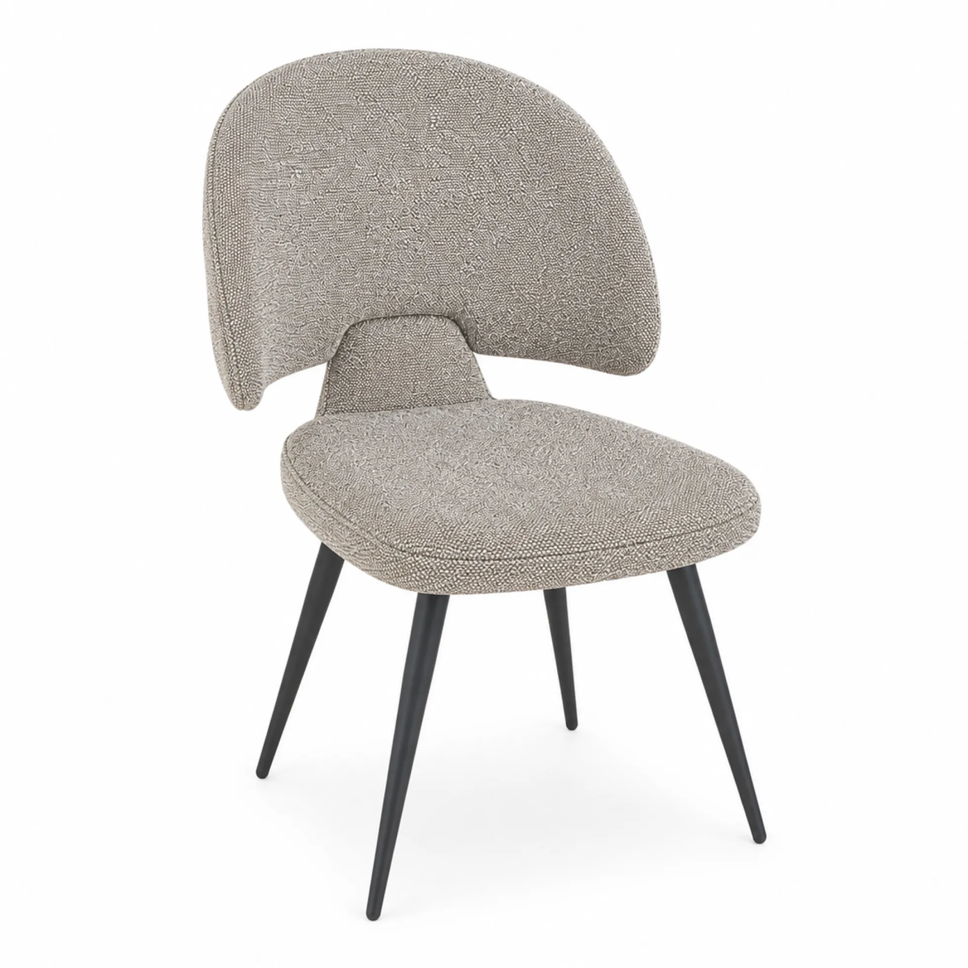 Chaise design tissu taupe dossier arrondi (x2) LOMBARDIE