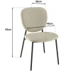Chaise de table tissu écru (lot de 2) TIM
