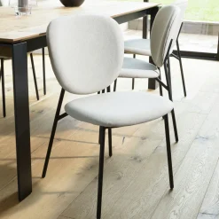 Chaise de table tissu écru (lot de 2) TIM
