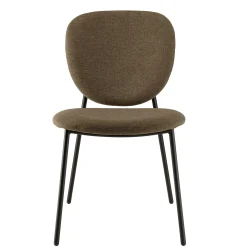 Chaise de table tissu marron (lot de 2) TIM