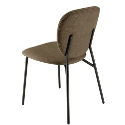 Chaise de table tissu marron (lot de 2) TIM