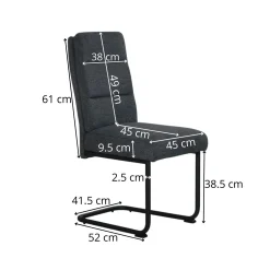 Chaise à dossier haut en tissu anthracite (lot de 2) LOMBARDIE
