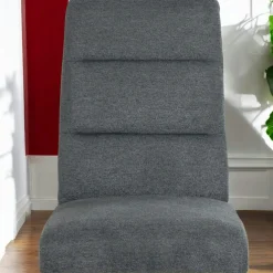 Chaise à dossier haut en tissu anthracite (lot de 2) LOMBARDIE