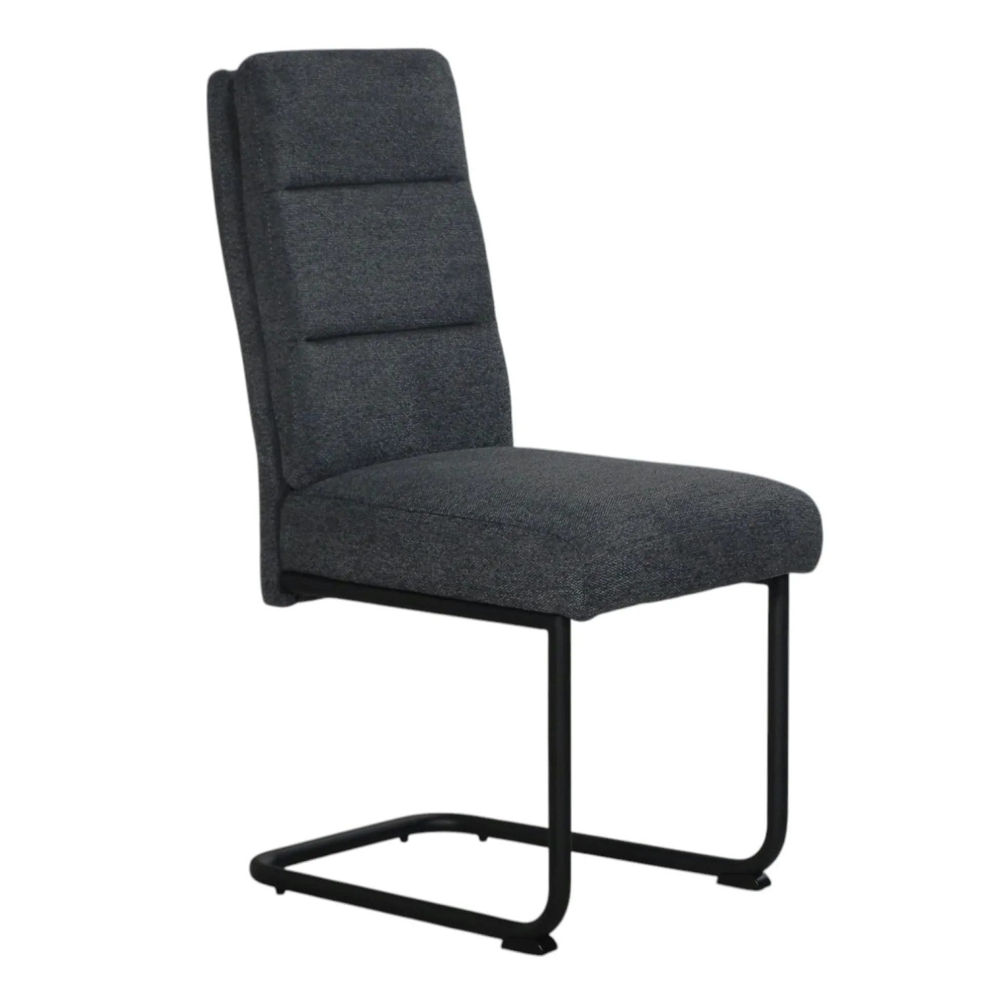 Chaise à dossier haut en tissu anthracite (lot de 2) LOMBARDIE