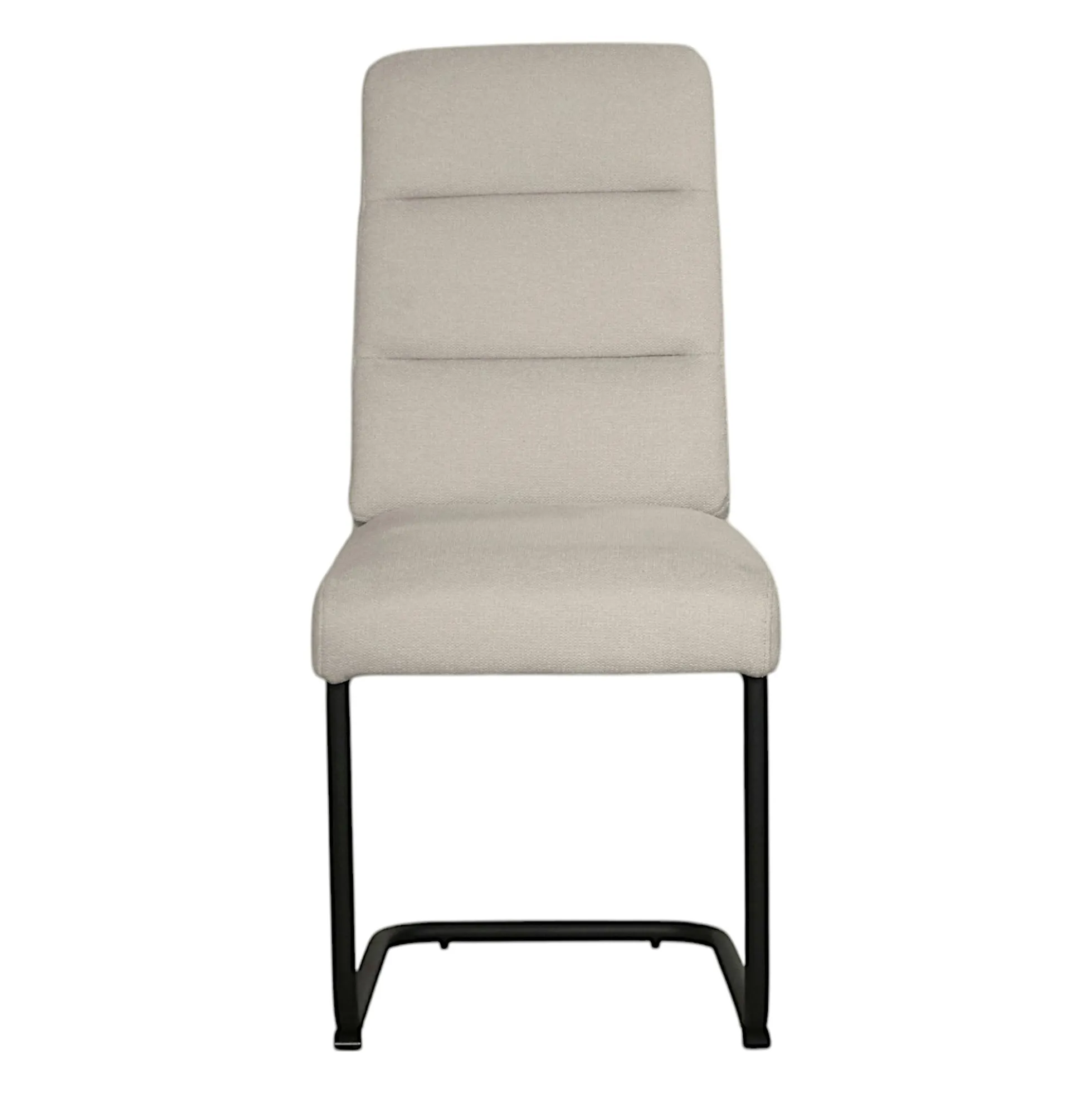 Chaise à dossier haut en tissu beige (lot de 2) LOMBARDIE