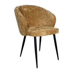 Chaise dossier rond tissu moutarde (lot de 2) IENA