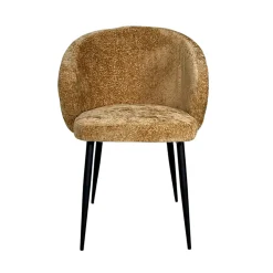 Chaise dossier rond tissu moutarde (lot de 2) IENA