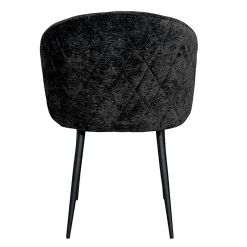 Chaise dossier rond tissu noir (lot de 2) IENA