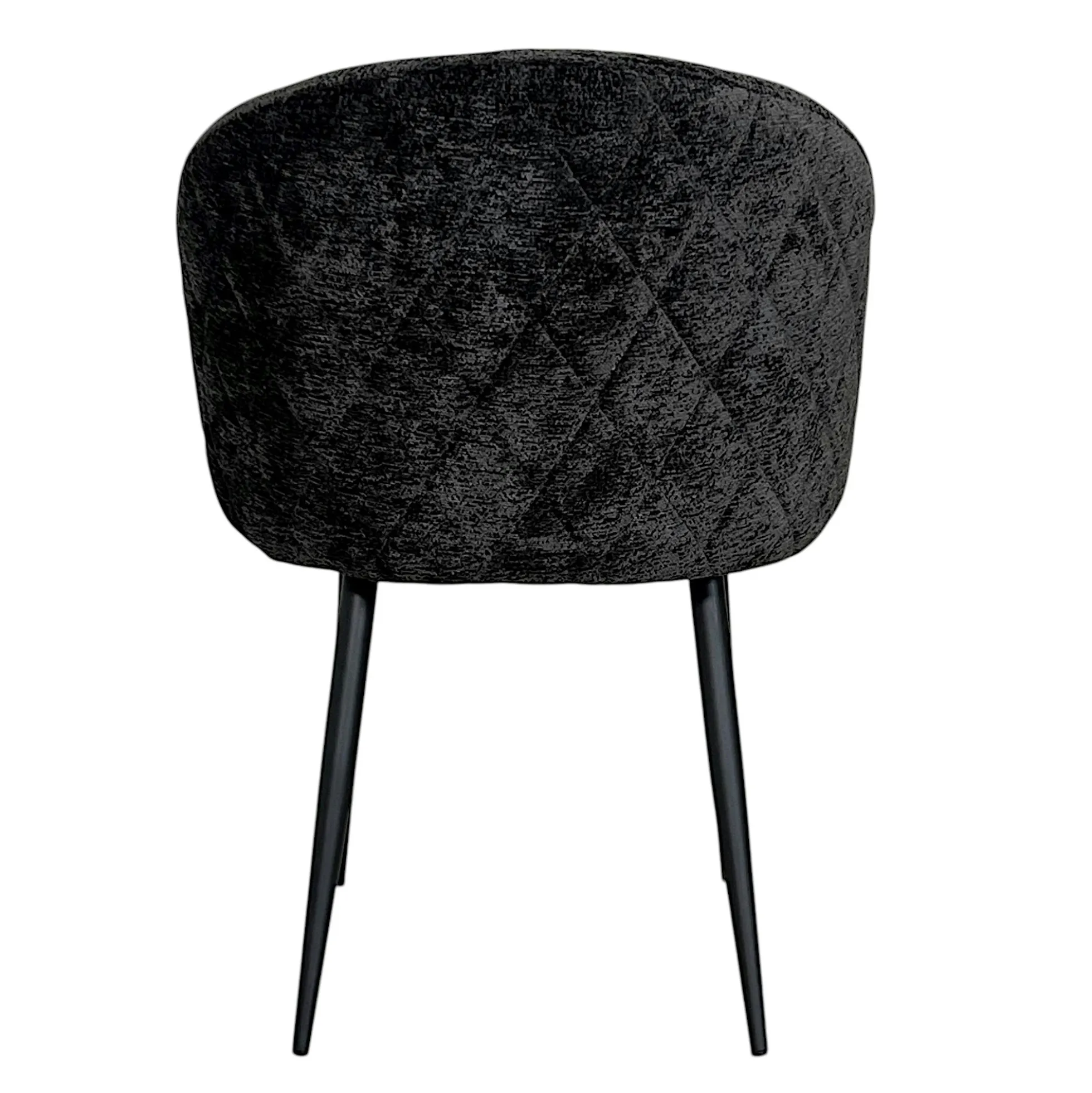 Chaise dossier rond tissu noir (lot de 2) IENA