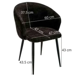 Chaise dossier rond tissu terracotta (lot de 2) IENA