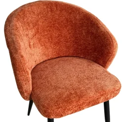 Chaise dossier rond tissu terracotta (lot de 2) IENA