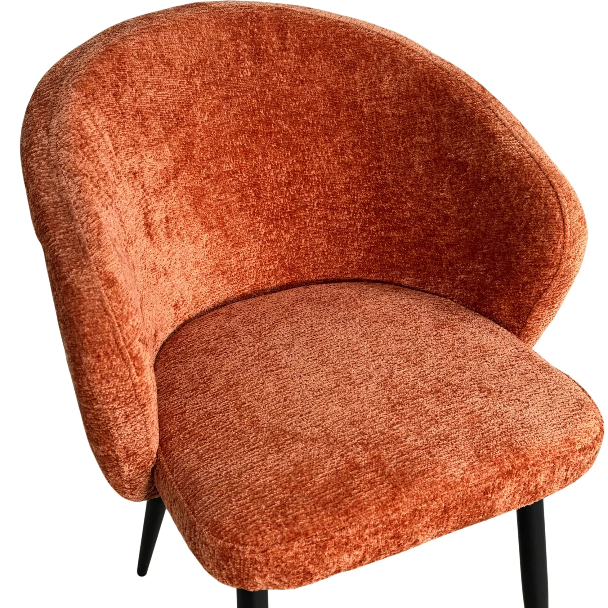 Chaise dossier rond tissu terracotta (lot de 2) IENA