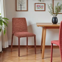 Chaise empilable bordeaux en tissu (lot de 2) ESSEN