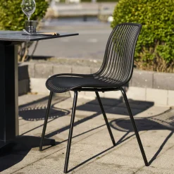 Chaise empilable en polypropylène noir (lot de 2) ELVA