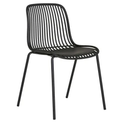 Chaise empilable en polypropylène noir (lot de 2) ELVA