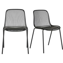 Chaise empilable en polypropylène noir (lot de 2) ELVA