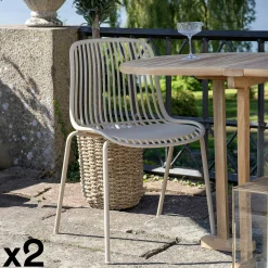 Chaise empilable en polypropylène sable (lot de 2)ELVA