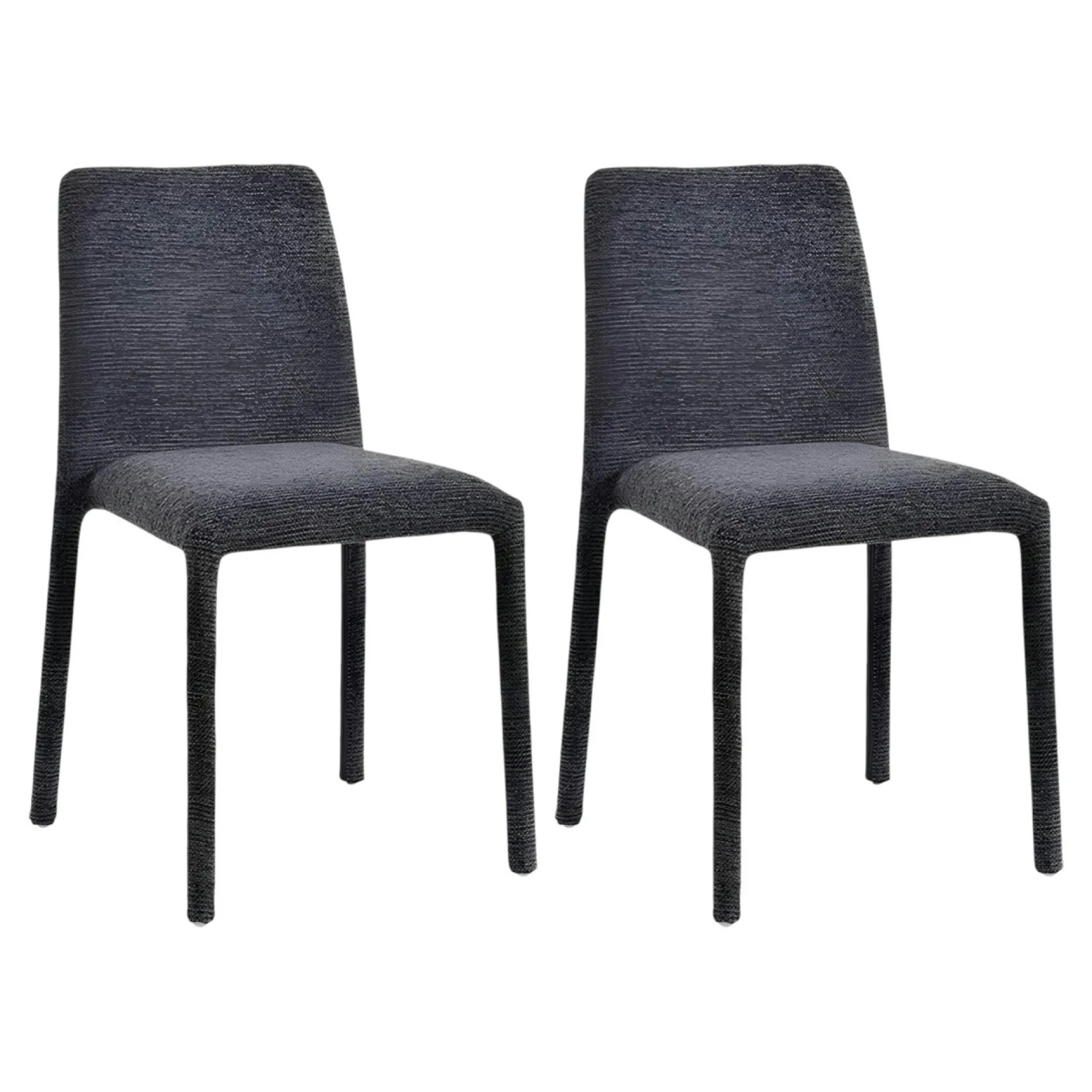 Chaise empilable grise en tissu (lot de 2) ESSEN