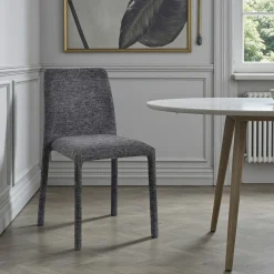 Chaise empilable grise en tissu (lot de 2) ESSEN