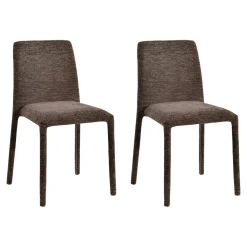 Chaise empilable marron en tissu (lot de 2) ESSEN