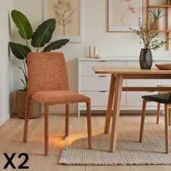 Chaise empilable terracotta en tissu (lot de 2) ESSEN