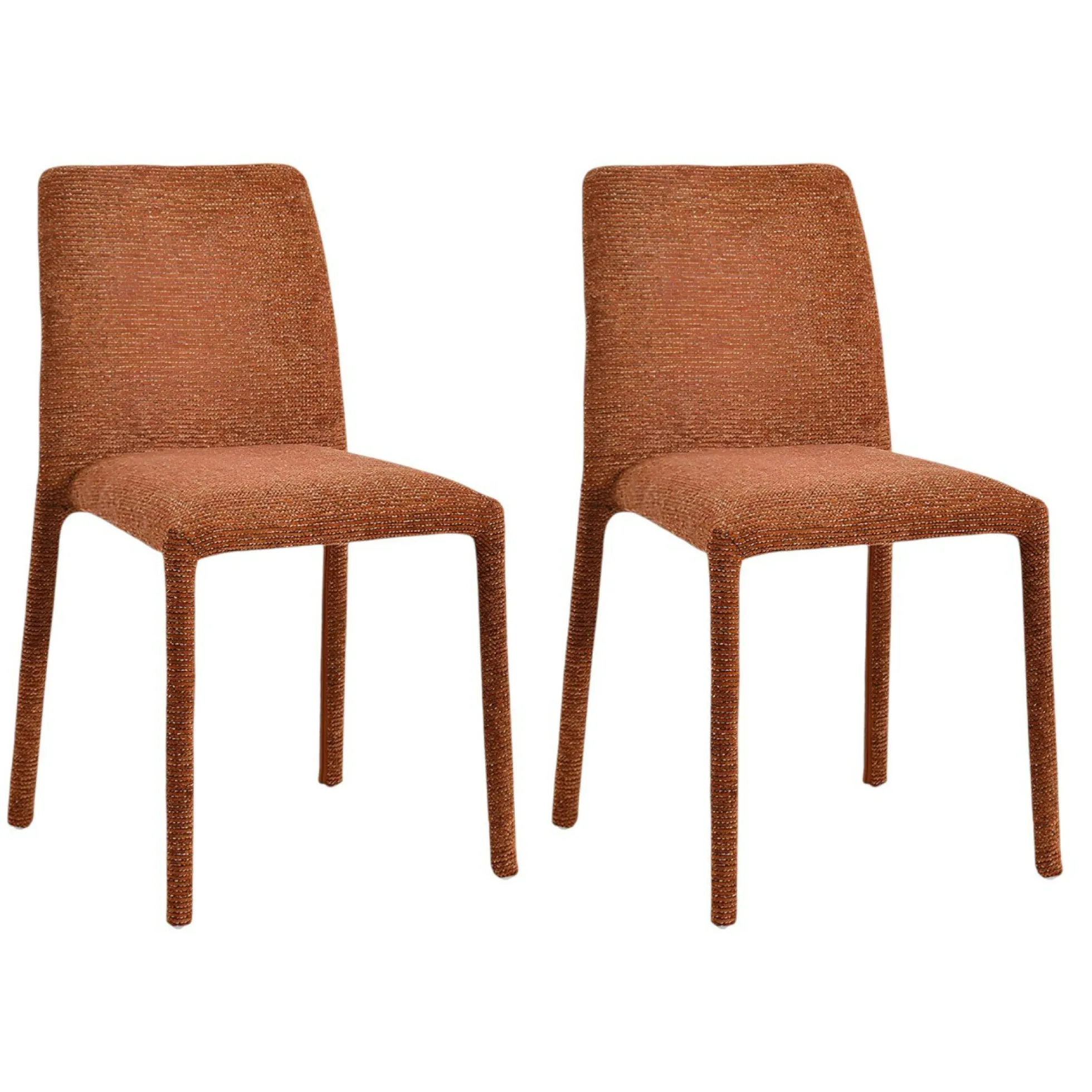 Chaise empilable terracotta en tissu (lot de 2) ESSEN