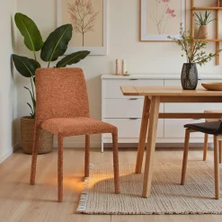 Chaise empilable terracotta en tissu (lot de 2) ESSEN