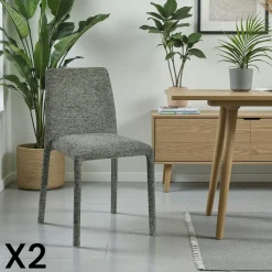 Chaise empilable verte en tissu (lot de 2) ESSEN