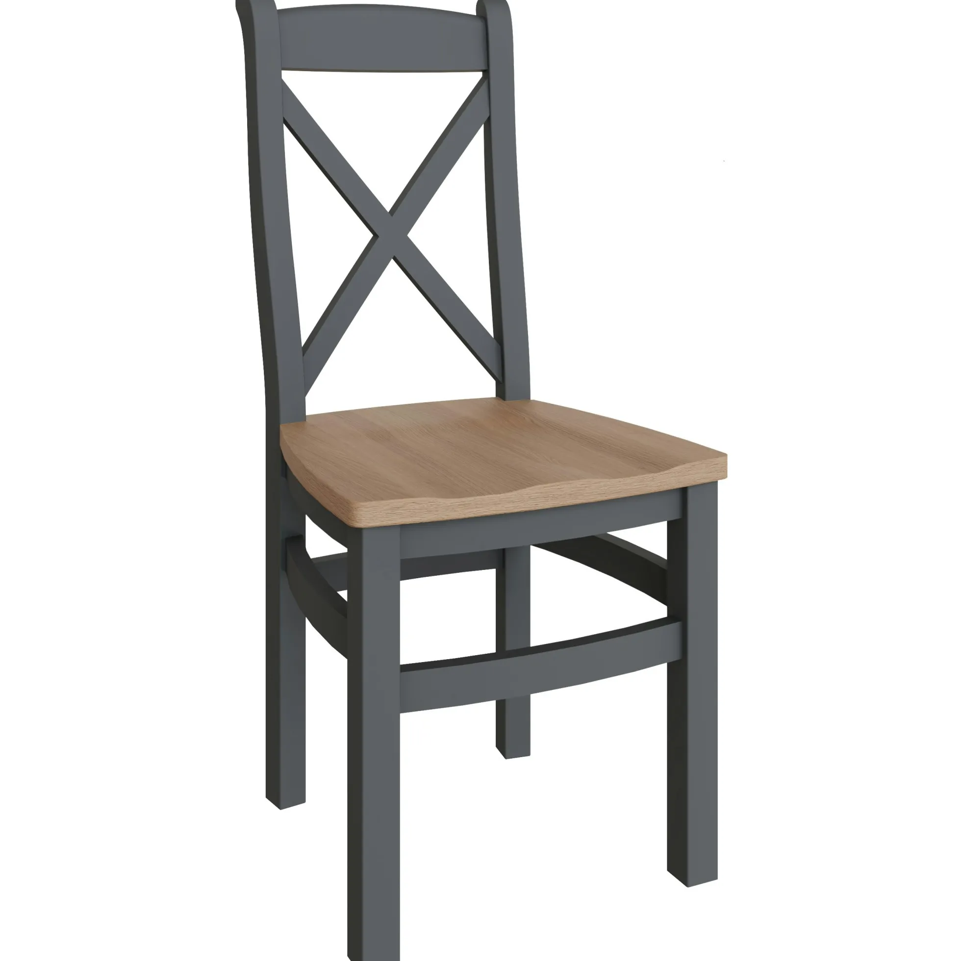 Chaise en bois avec dossier croisé finition charbon (lot de 2) COVENTRY