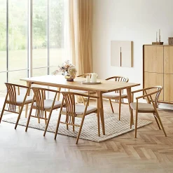 Chaise en bois clair à dossier arrondi (lot de 2) AMSTERDAM