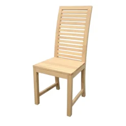 Chaise en bois d'hévéa dossier haut à barreaux NEW ORLEANS