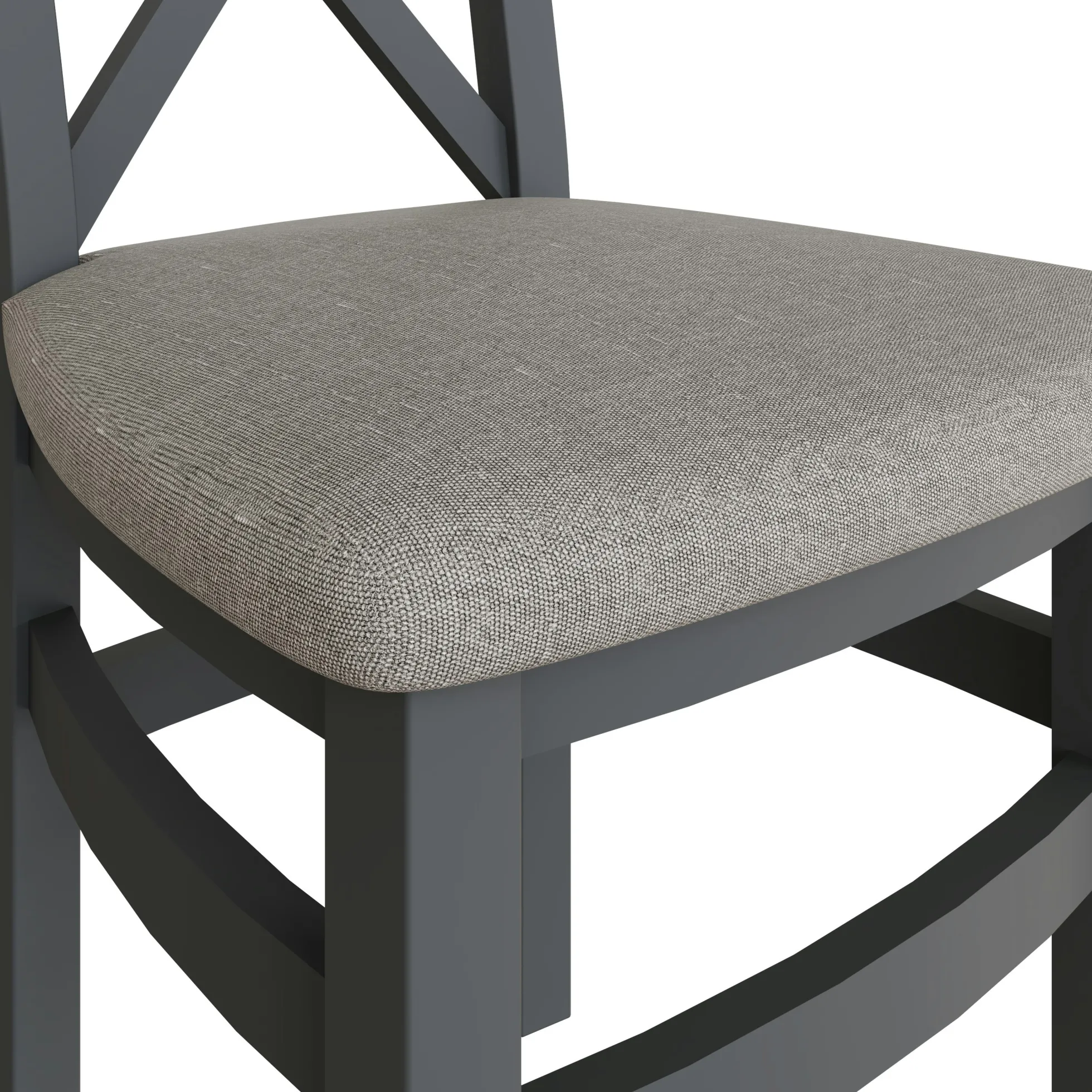 Chaise en bois et tissu avec dossier croisé finition charbon (lot de 2) COVENTRY