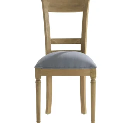 Chaise en bois et tissu gris LEON AMADEUS