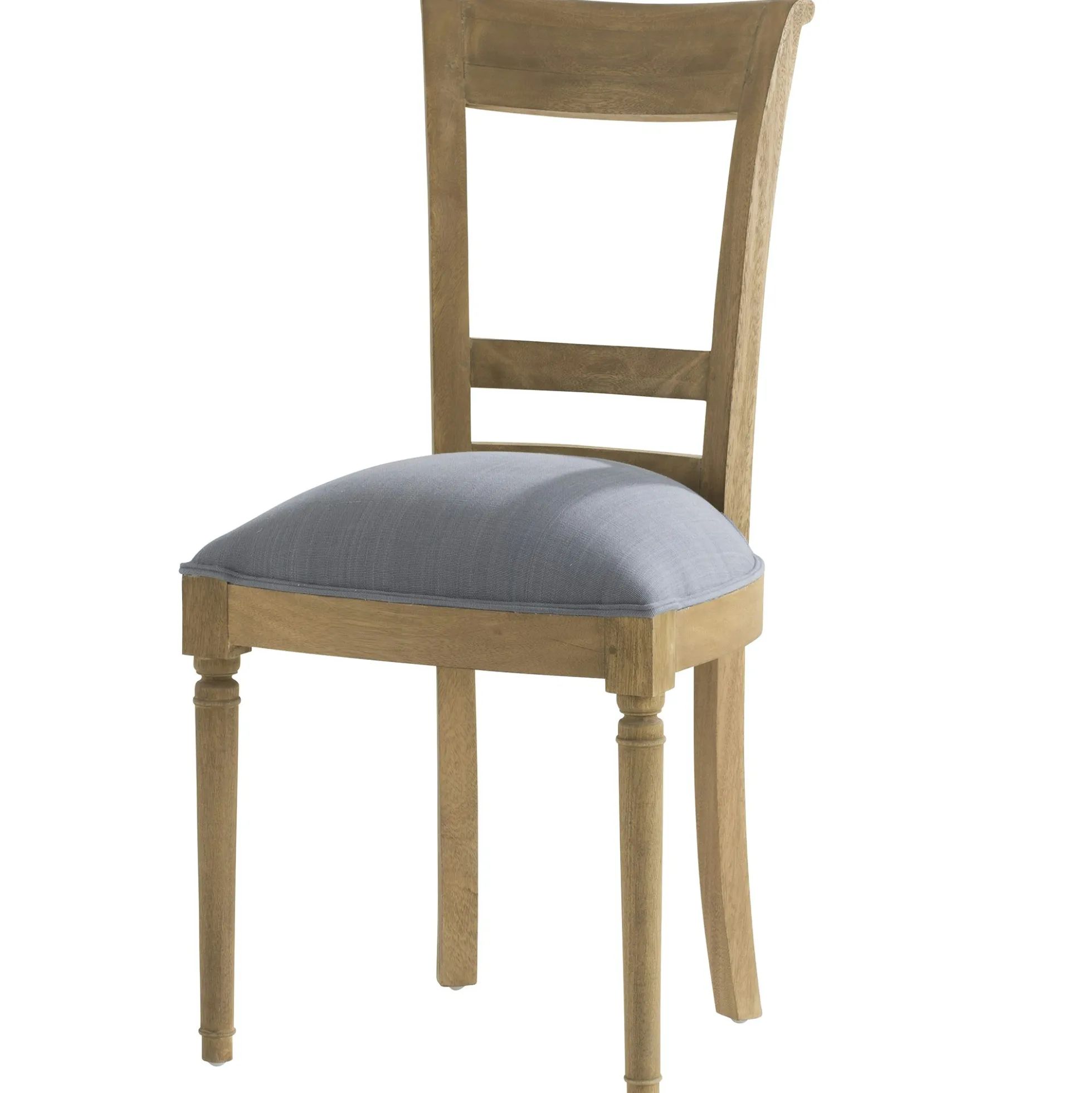 Chaise en bois et tissu gris LEON AMADEUS