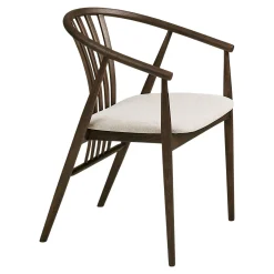 Chaise en bois foncé à dossier arrondi (lot de 2) AMSTERDAM