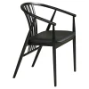 Chaise en bois noir à dossier arrondi (lot de 2) AMSTERDAM