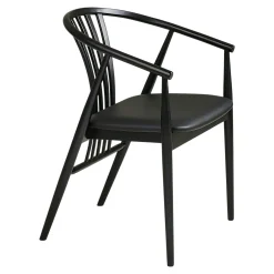 Chaise en bois noir à dossier arrondi (lot de 2) AMSTERDAM
