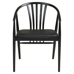 Chaise en bois noir à dossier arrondi (lot de 2) AMSTERDAM