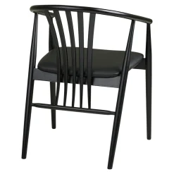 Chaise en bois noir à dossier arrondi (lot de 2) AMSTERDAM
