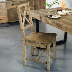 Chaise en bois recyclé BRISBANE (lot de 2)