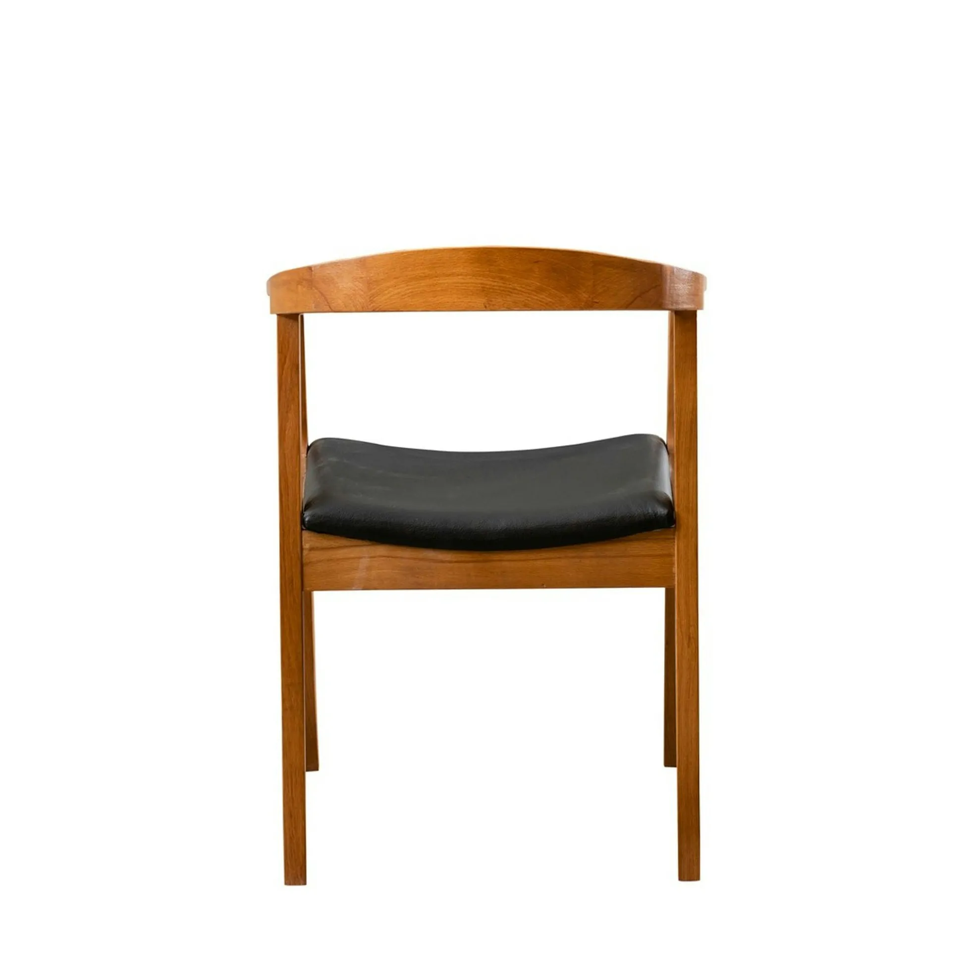 Chaise en bois ronde - assise noire TENA