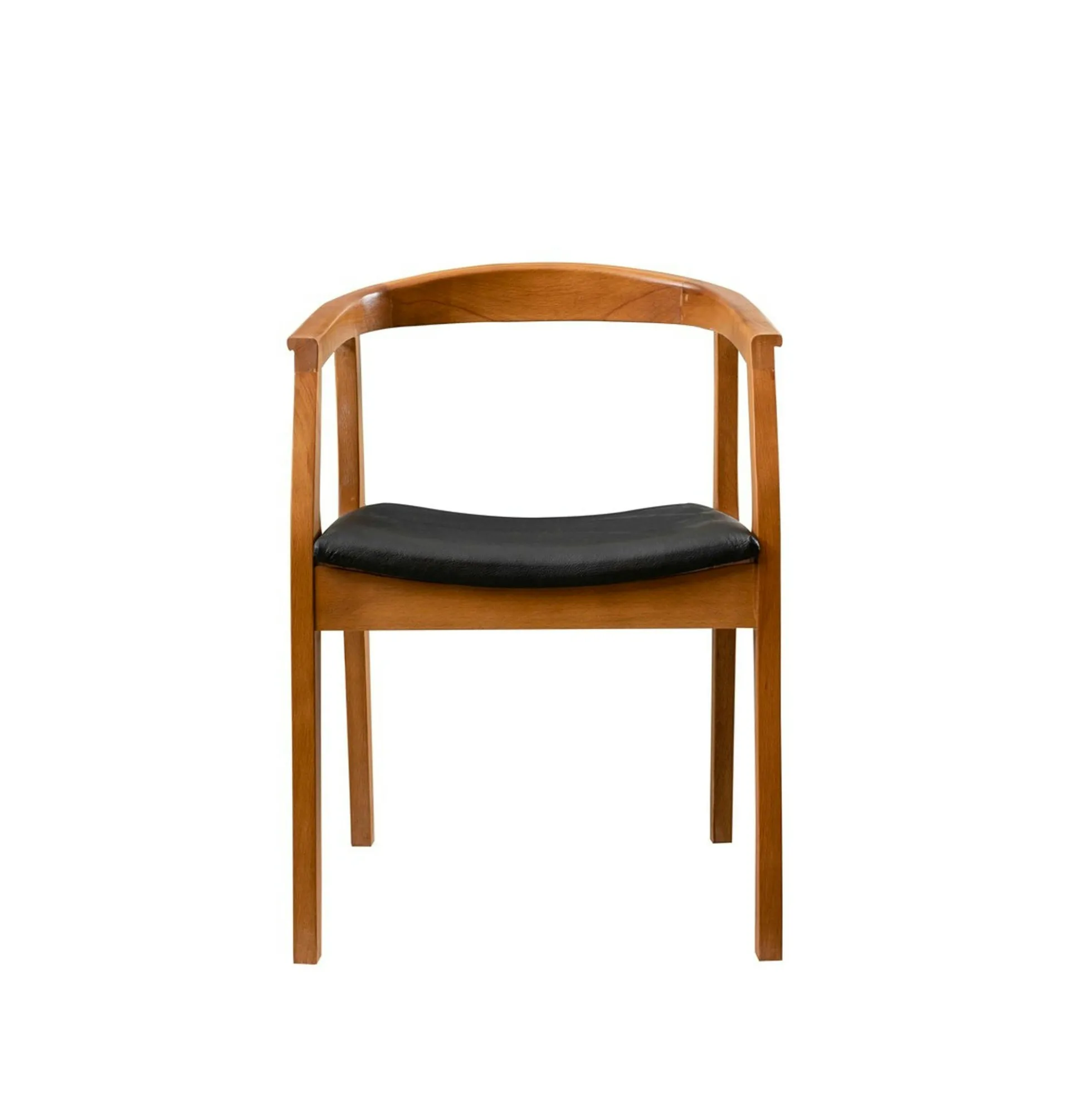 Chaise en bois ronde - assise noire TENA