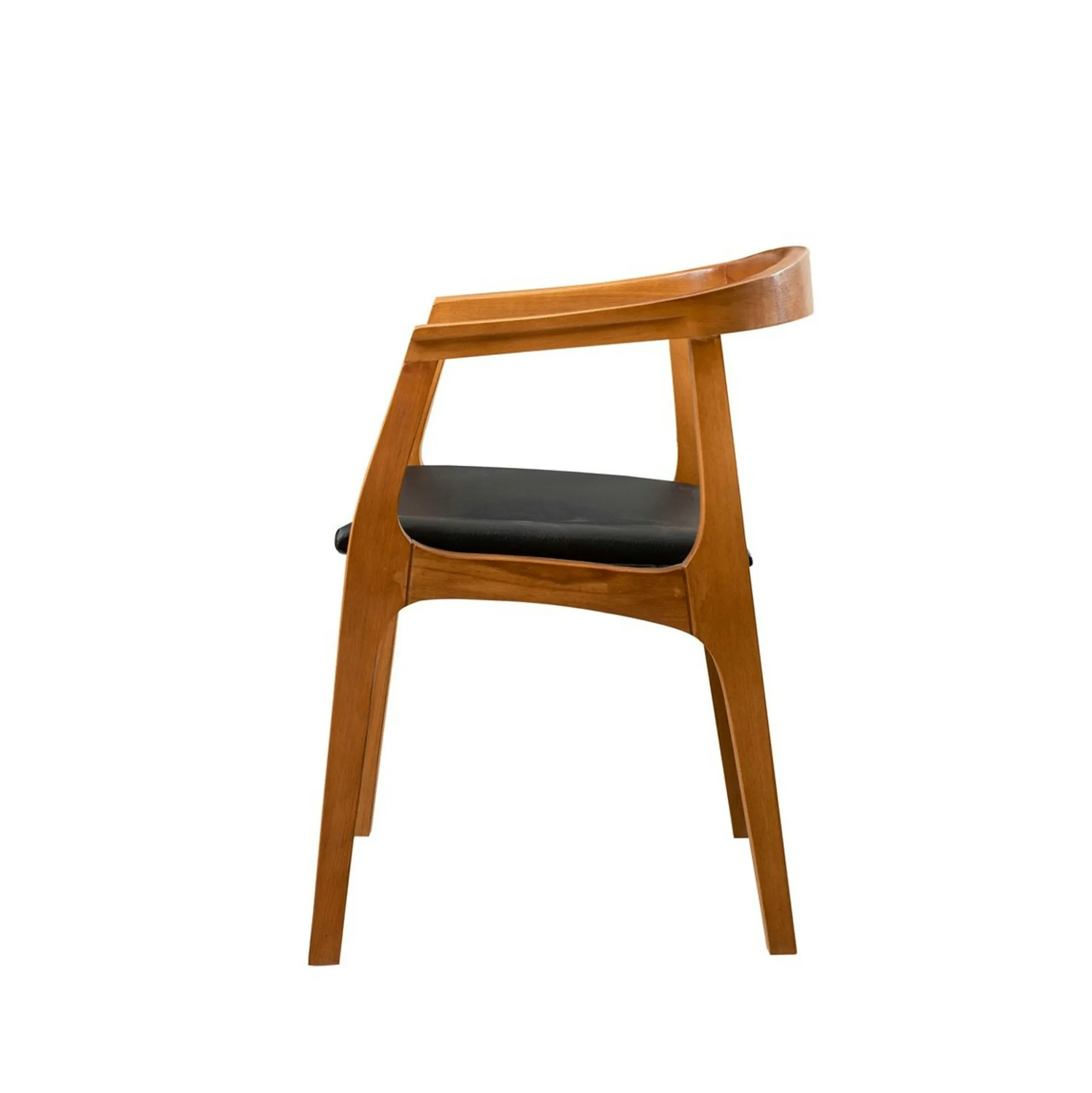 Chaise en bois ronde - assise noire TENA